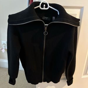Tahari black zip sweater